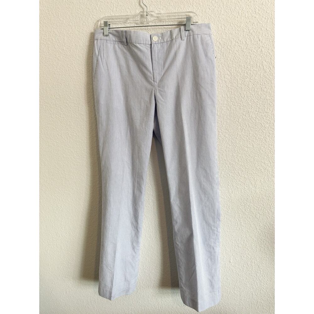 Lauren Ralph Lauren Women’s Size 12‎ Edita Blue White Striped Cotton Lined Pants
